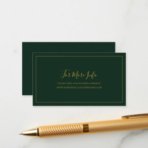 Simple Elegant Christmas   Green Wedding Website Enclosure Card