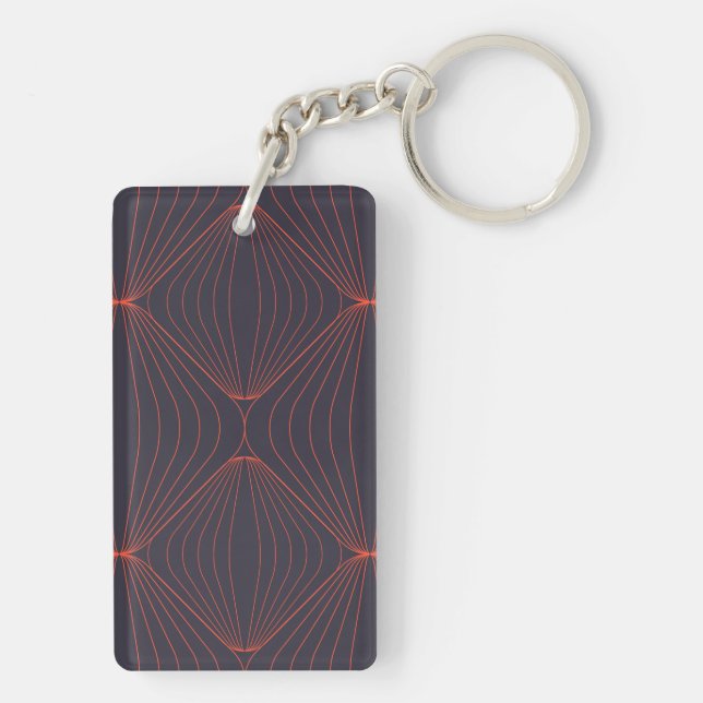 Simple, elegant Christmas inspired graphic pattern Keychain (Back)