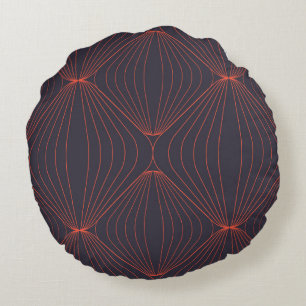 Simple, elegant Christmas inspired graphic pattern Round Pillow
