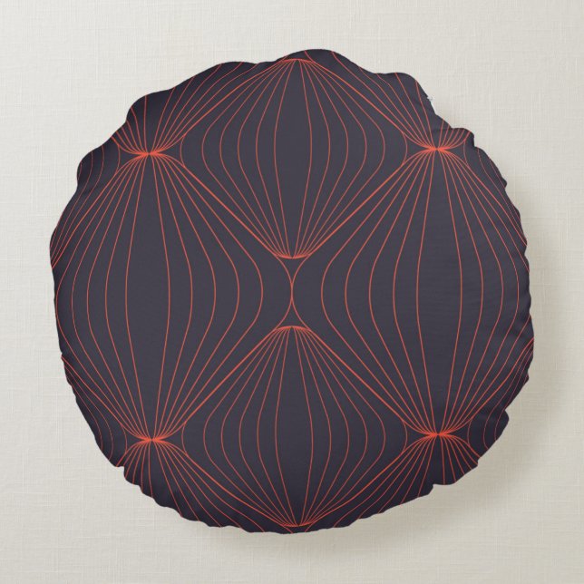 Simple, elegant Christmas inspired graphic pattern Round Pillow (Back)
