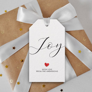 Simple Elegant Christmas Joy and Love Holiday Gift Tags