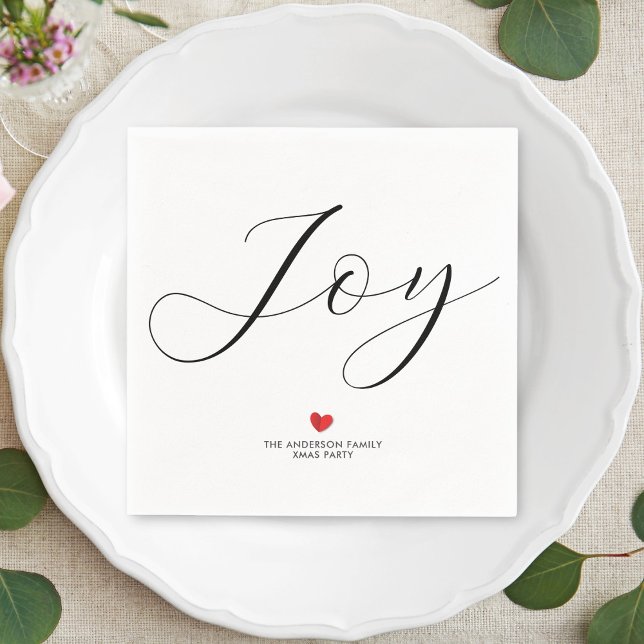 Simple Elegant Christmas Joy Holiday Party Napkin (Creator Uploaded)
