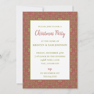 Simple Elegant Christmas Party Invitation