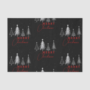 Simple Elegant Christmas Pine Tree   Black Tissue Paper