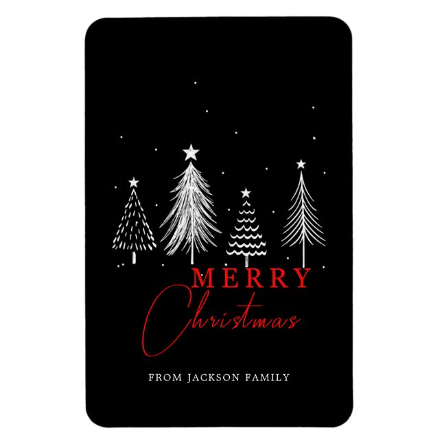 Simple Elegant Christmas Pine Tree  Magnet (Vertical)