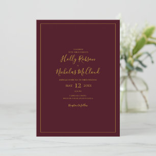 Simple Elegant Christmas   Red Casual Wedding Invitation