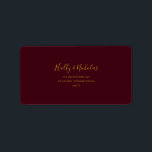 Simple Elegant Christmas | Red RSVP Address Label<br><div class="desc">This simple elegant Christmas | red RSVP address label is perfect for your minimalist modern winter wedding. The classic gold luxury calligraphy, along with the traditional red background, is sure to complete the holiday vibe you're looking for. You can personalize with your own photos or graphics or keep it as...</div>