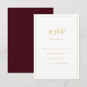 Simple Elegant Christmas Red RSVP Card
