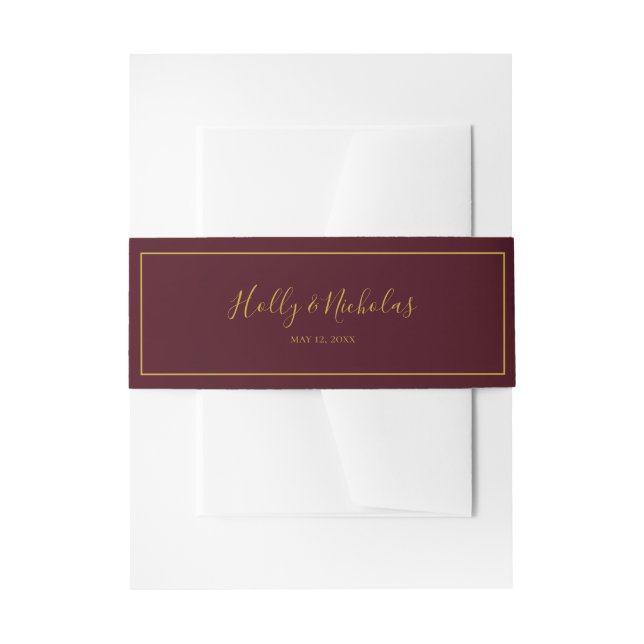 Simple Elegant Christmas | Red Wedding Invitation Belly Band (Front Example)