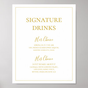 Simple Elegant Christmas   Signature Drinks Sign