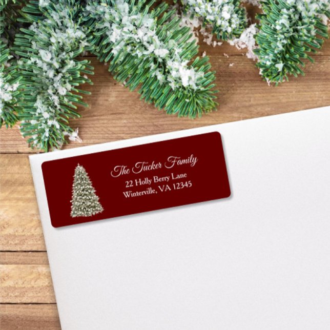 Simple Elegant Christmas Tree Party Invitation Red (Creator Uploaded)