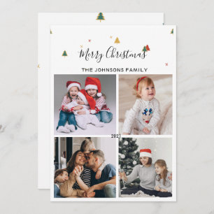 Simple Elegant Christmas Tree Pattern Holiday Card