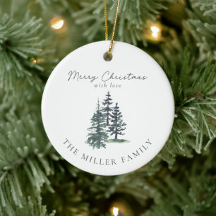 Simple Elegant Christmas tree   Pine tree  Ceramic Ornament