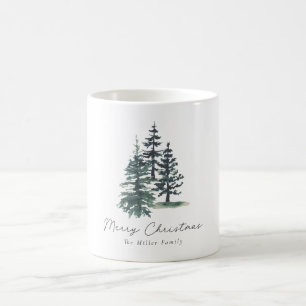 Simple Elegant Christmas tree   Pine tree  Coffee Mug