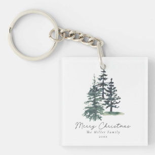 Simple Elegant Christmas tree Pine tree Keychain