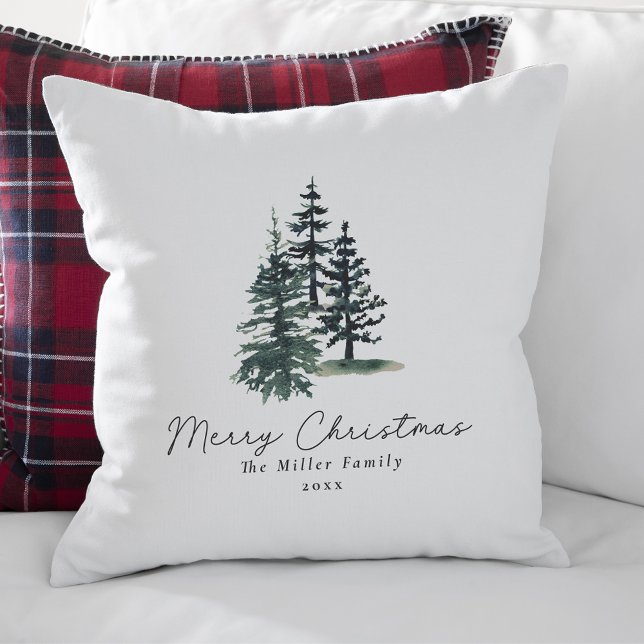 Simple Elegant Christmas tree | Pine tree  Throw Pillow (Creator Uploaded)