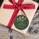 Simple Elegant Christmas Watercolor Botanical Classic Round Sticker<br><div class="desc">Simple Elegant Christmas Watercolor Botanical Classic Round Sticker features a beautiful watercolor illustration of seasonal greenery and holly berries,  along with elegant type.</div>
