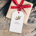 Simple Elegant Christmas Watercolor Botanical Gift Tags<br><div class="desc">Simple Elegant Christmas Watercolor Botanical Gift Tags features a beautiful watercolor illustration of seasonal greenery and holly berries,  along with elegant type.</div>