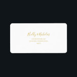 Simple Elegant Christmas Wedding RSVP Address Label<br><div class="desc">This simple elegant Christmas wedding RSVP address label is perfect for your minimalist modern winter wedding. The classic gold luxury calligraphy, along with the traditional white background, is sure to complete the holiday vibe you're looking for. You can personalize with your own photos or graphics or keep it as is....</div>