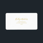 Simple Elegant Christmas Wedding RSVP Address Label<br><div class="desc">This simple elegant Christmas wedding RSVP address label is perfect for your minimalist modern winter wedding. The classic gold luxury calligraphy, along with the traditional white background, is sure to complete the holiday vibe you're looking for. You can personalize with your own photos or graphics or keep it as is....</div>