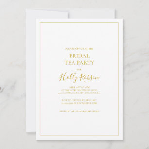 Simple Elegant Christmas White Bridal Tea Party Invitation
