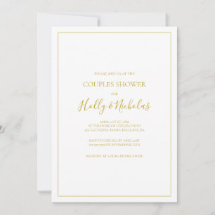 Simple Elegant Christmas White Couples Shower Invitation