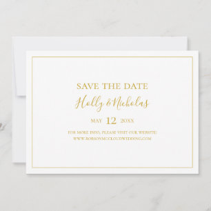 Simple Elegant Christmas   White Horizontal Save The Date