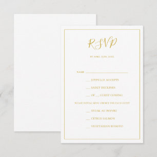 Simple Elegant Christmas   White Menu Choice RSVP