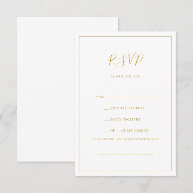 Simple Elegant Christmas | White Request RSVP Card (Front/Back)