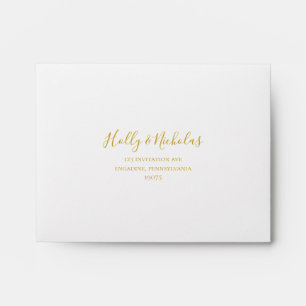 Simple Elegant Christmas White Self Addressed RSVP Envelope