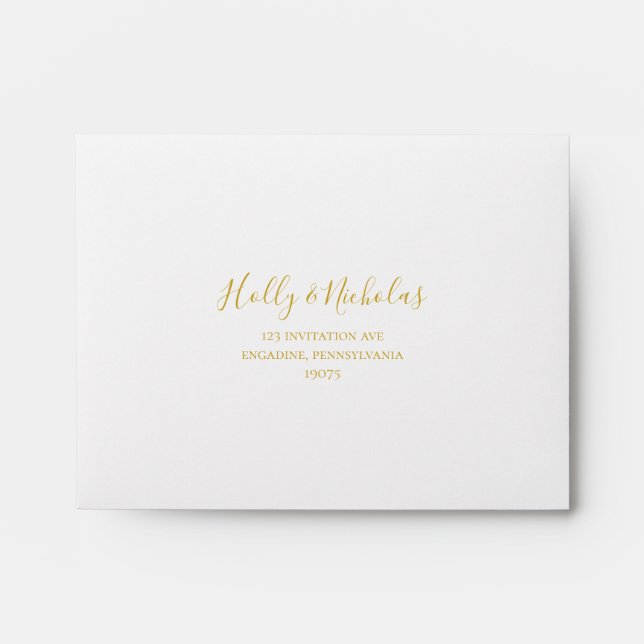 Simple Elegant Christmas White Self Addressed RSVP Envelope (Front)