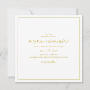 Simple Elegant Christmas   White Square Wedding Invitation