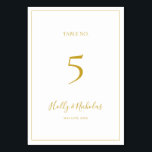 Simple Elegant Christmas | White Table Number<br><div class="desc">This simple elegant Christmas | white table number is perfect for your minimalist modern winter wedding. The classic gold luxury calligraphy, along with the traditional white background, all bordered with a minimal frame, is sure to complete the colourful holiday vibe you're looking for. You can personalize with your own photos...</div>