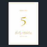 Simple Elegant Christmas | White Table Number<br><div class="desc">This simple elegant Christmas | white table number is perfect for your minimalist modern winter wedding. The classic gold luxury calligraphy, along with the traditional white background, all bordered with a minimal frame, is sure to complete the colourful holiday vibe you're looking for. You can personalize with your own photos...</div>
