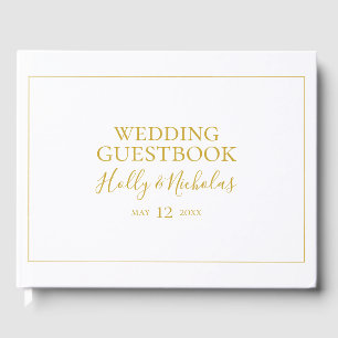 Simple Elegant Christmas   White Wedding Guest Book