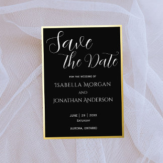 Simple Elegant Classic Black Wedding Save The Date