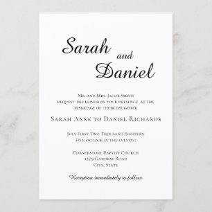 Simple Elegant Classic Bride's Parents Hosting W Invitation