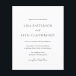 Simple Elegant Classic Budget Wedding Invitation<br><div class="desc">Classic black and white budget wedding invitation featuring a simple,  traditional design with a modern,  minimalist touch.  Accent words are in an elegant script typography and the template can be updated for a formal wedding.</div>