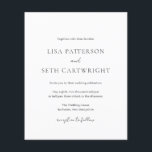 Simple Elegant Classic Budget Wedding Invitation<br><div class="desc">Classic black and white budget wedding invitation featuring a simple,  traditional design with a modern,  minimalist touch.  Accent words are in an elegant script typography and the template can be updated for a formal wedding.</div>