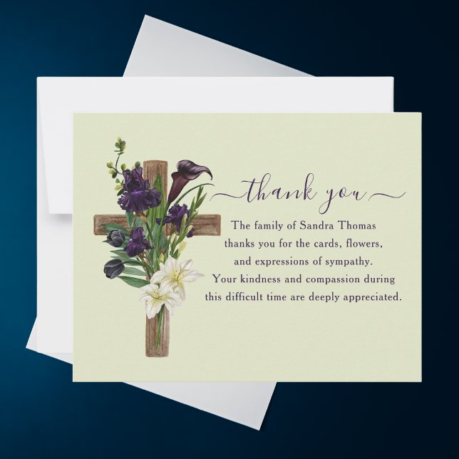 Simple Elegant Classic Message Memorial Funeral Card (Creator Uploaded)