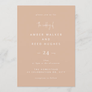 Simple Elegant Classic Wedding Blush Pink Script Invitation