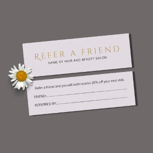 Simple Elegant Clean Faux Gold Referral Card