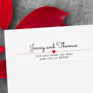 Simple Elegant Clean Heart Line Wedding