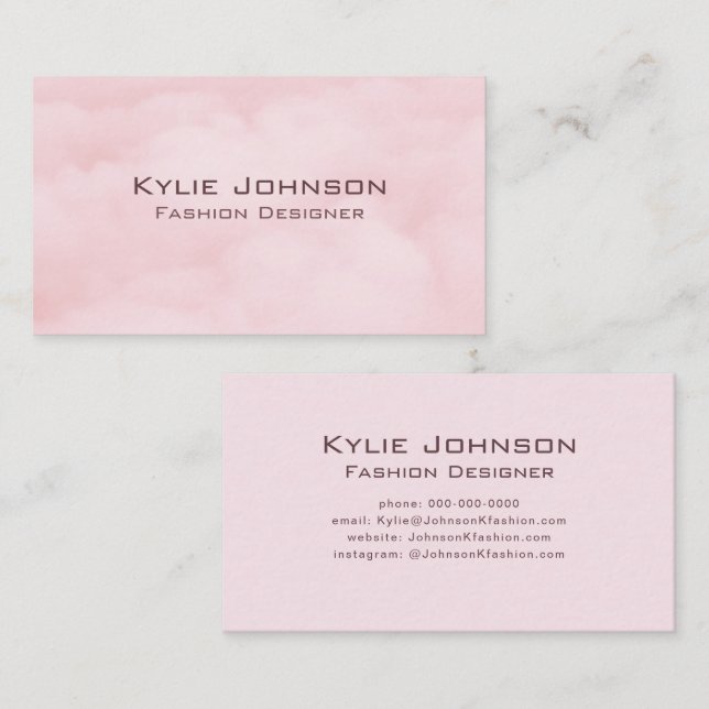 Simple Elegant Cloud Monogram Personalized Busines Business Card (Front/Back)