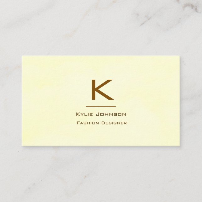 Simple Elegant Cloud Monogram Personalized Business Card (Front)