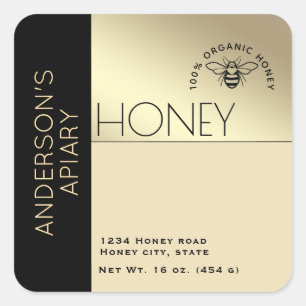 Simple elegant colour block typography honey square sticker