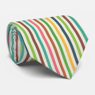 Simple Elegant Colourful Rainbow Stripe Vertical  Tie