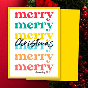 Simple Elegant Colourful Yellow Merry Christmas Holiday Card