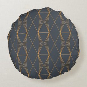 Simple, elegant, cool, trendy line graphic pattern round pillow