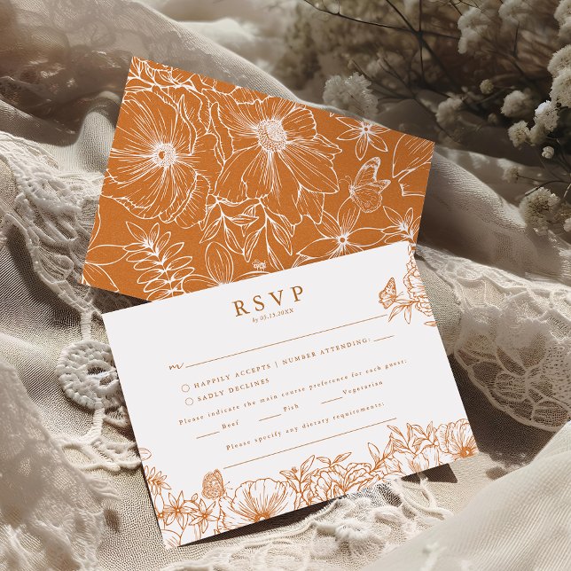 Simple Elegant Copper Garden Wedding RSVP Enclosure Card (Creator Uploaded)
